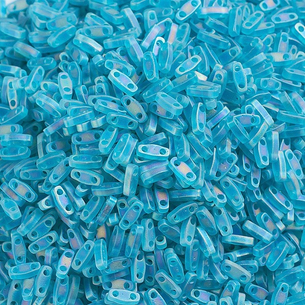 PandaHall MIYUKI Quarter TILA Beads, Japanese Seed Beads, 2-Hole, (QTL2405FR) Matte Transparent Teal AB, 5x1.2x1.9mm, Hole: 0.8mm, about..., Cyan
PandaHall MIYUKI Quarter TILA Beads, Japanese Seed Beads, 2-Hole, (QTL2405FR) Matte Transparent Teal AB, 5x1.2x1.9mm, Hole: 0.8mm, about..., Cyan