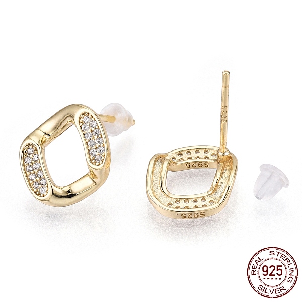 PandaHall 925 Sterling Silver Micro Pave Cubic Zirconia Twist Rhombus Stud Earrings, Nickel Free, Real 18K Gold Plated, 12x11mm, Pin: 0.8mm..., Clear
PandaHall 925 Sterling Silver Micro Pave Cubic Zirconia Twist Rhombus Stud Earrings, Nickel Free, Real 18K Gold Plated, 12x11mm, Pin: 0.8mm..., Clear