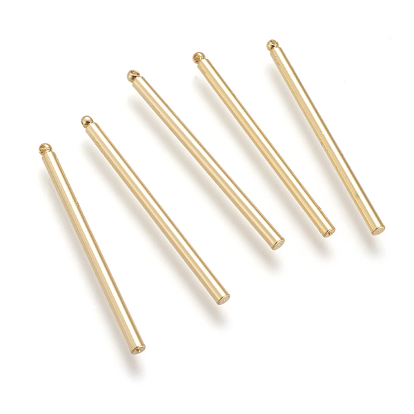 PandaHall Brass Pendants, Column/Bar, Real 18K Gold Plated, 35x2mm, Hole: 1mm Brass Column
PandaHall Brass Pendants, Column/Bar, Real 18K Gold Plated, 35x2mm, Hole: 1mm Brass Column