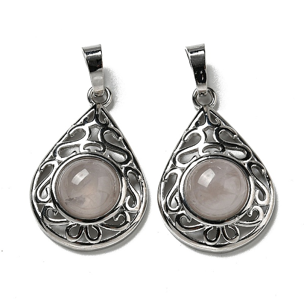 PandaHall Natural Rose Quartz Pendants, Rack Plating Brass Hollow Teardrop Charms, Cadmium Free & Lead Free, Platinum, 29.5x19.5x7.5mm, Hole...
PandaHall Natural Rose Quartz Pendants, Rack Plating Brass Hollow Teardrop Charms, Cadmium Free & Lead Free, Platinum, 29.5x19.5x7.5mm, Hole...