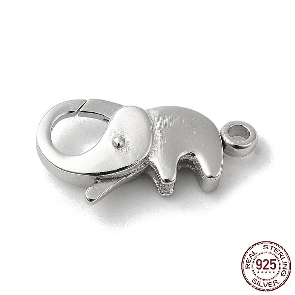 PandaHall Rhodium Plated 925 Sterling Silver Lobster Claw Clasps, Elephant, with 925 Stamp, Real Platinum Plated, 19.5x10x4.5mm, Hole: 1.8mm...
PandaHall Rhodium Plated 925 Sterling Silver Lobster Claw Clasps, Elephant, with 925 Stamp, Real Platinum Plated, 19.5x10x4.5mm, Hole: 1.8mm...