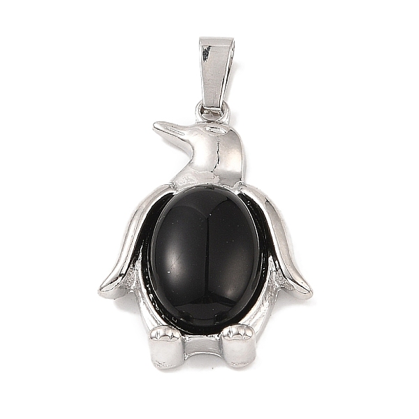 PandaHall Natural Obsidian Pendants, with Alloy and Iron Findings, Penguin, Platinum, 34x23.5x7mm, Hole: 8x4mm Obsidian Penguin
PandaHall Natural Obsidian Pendants, with Alloy and Iron Findings, Penguin, Platinum, 34x23.5x7mm, Hole: 8x4mm Obsidian Penguin