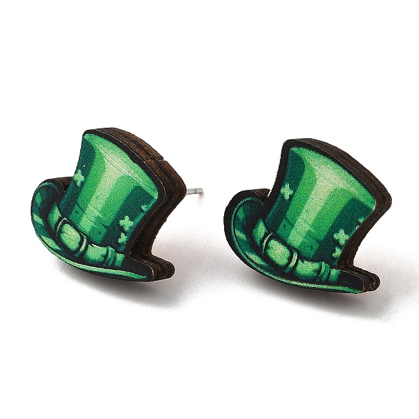 PandaHall Saint Patrick's Day Green Wood Stud Earrings, with 316 Stainless Steel Pins, Hat, 14.5x17mm Wood Hat Green
PandaHall Saint Patrick's Day Green Wood Stud Earrings, with 316 Stainless Steel Pins, Hat, 14.5x17mm Wood Hat Green