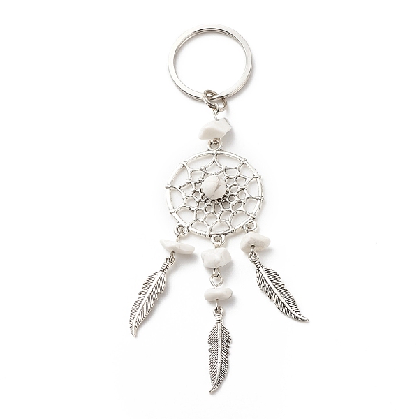 PandaHall Natural Howlite Keychain, with Iron, 304 Stainless Steel & Alloy Findings, Woven Net/Web with Feather, 11.4~11.8cm Howlite Others
PandaHall Natural Howlite Keychain, with Iron, 304 Stainless Steel & Alloy Findings, Woven Net/Web with Feather, 11.4~11.8cm Howlite Others
