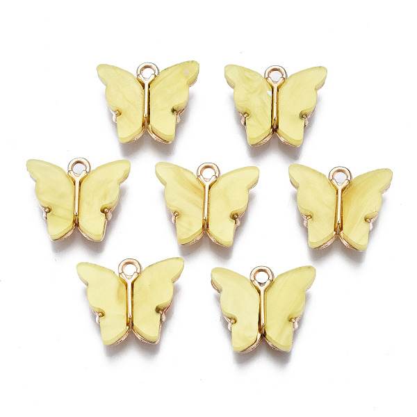 PandaHall Alloy Acrylic Pendants, Butterfly, Light Gold, Champagne Yellow, 14x16.5x3mm, Hole: 1.6mm Alloy+Acrylic Butterfly Yellow
PandaHall Alloy Acrylic Pendants, Butterfly, Light Gold, Champagne Yellow, 14x16.5x3mm, Hole: 1.6mm Alloy+Acrylic Butterfly Yellow