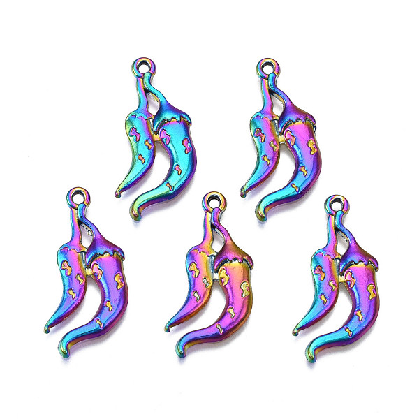 PandaHall Rack Plating Rainbow Color Alloy Pendants, Cadmium Free & Nickel Free & Lead Free, Hot Pepper, 31x15x2mm, Hole: 1.6mm Alloy...
PandaHall Rack Plating Rainbow Color Alloy Pendants, Cadmium Free & Nickel Free & Lead Free, Hot Pepper, 31x15x2mm, Hole: 1.6mm Alloy...