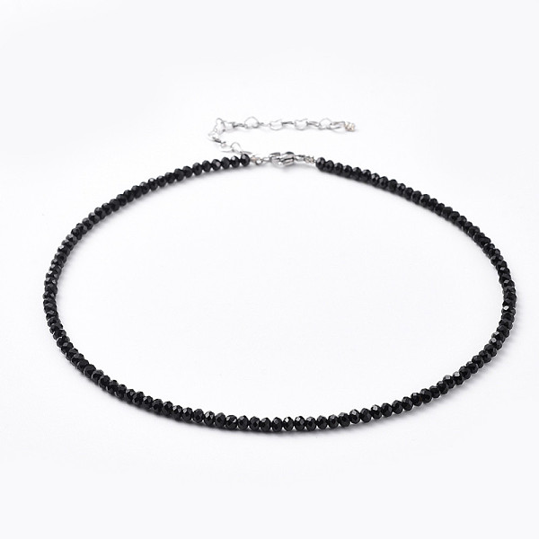 PandaHall Faceted Rondelle Glass Beaded Necklaces, with Brass Crimp Beads, Stainless Steel Heart Link Chain Extender and Lobster Claw Clasps..., Black
PandaHall Faceted Rondelle Glass Beaded Necklaces, with Brass Crimp Beads, Stainless Steel Heart Link Chain Extender and Lobster Claw Clasps..., Black