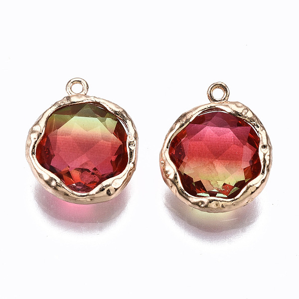 PandaHall Two-Tone Faceted Glass Charms, with Brass Prong Settings, Flat Round, Light Gold, Cerise, 14x12x4.5mm, Hole: 1mm Brass+Glass Flat..., Red
PandaHall Two-Tone Faceted Glass Charms, with Brass Prong Settings, Flat Round, Light Gold, Cerise, 14x12x4.5mm, Hole: 1mm Brass+Glass Flat..., Red