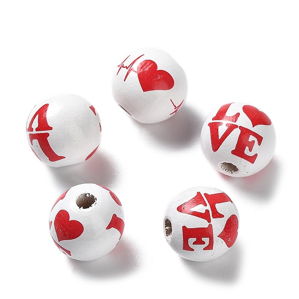 PandaHall Valentine's Day Theme Printed Wood Beads, Round, Word, 15~16x14.5~15mm, Hole: 3~4mm Wood Word Red
PandaHall Valentine's Day Theme Printed Wood Beads, Round, Word, 15~16x14.5~15mm, Hole: 3~4mm Wood Word Red