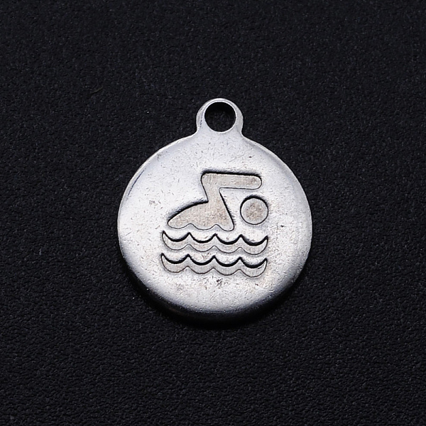 PandaHall 201 Stainless Steel Charms, Flat Round with Swim, Stainless Steel Color, 14x12x1mm, Hole: 1.4mm 201 Stainless Steel Flat Round
PandaHall 201 Stainless Steel Charms, Flat Round with Swim, Stainless Steel Color, 14x12x1mm, Hole: 1.4mm 201 Stainless Steel Flat Round