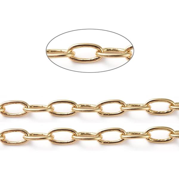 PandaHall Brass Paperclip Chains, Drawn Elongated Cable Chains, Soldered, with Spool, Oval, Long-Lasting Plated, Real 18K Gold Plated...
PandaHall Brass Paperclip Chains, Drawn Elongated Cable Chains, Soldered, with Spool, Oval, Long-Lasting Plated, Real 18K Gold Plated...