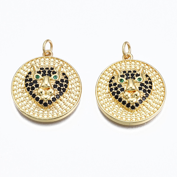 PandaHall Brass Micro Pave Cubic Zirconia Pendants, Real 16K Gold Plated, with Jump Rings, Nickel Free, Flat Round with Leopard, Black...
PandaHall Brass Micro Pave Cubic Zirconia Pendants, Real 16K Gold Plated, with Jump Rings, Nickel Free, Flat Round with Leopard, Black...