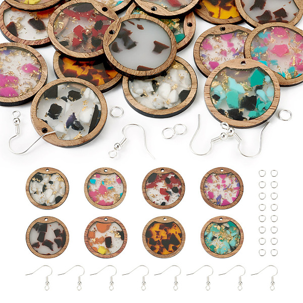 PandaHall DIY Flat Round Dangle Earring Making Kit, Including Resin & Wood Pendants, Brass Earring Hooks, Iron Jump Rings, Mixed Color..., Multicolor
PandaHall DIY Flat Round Dangle Earring Making Kit, Including Resin & Wood Pendants, Brass Earring Hooks, Iron Jump Rings, Mixed Color..., Multicolor