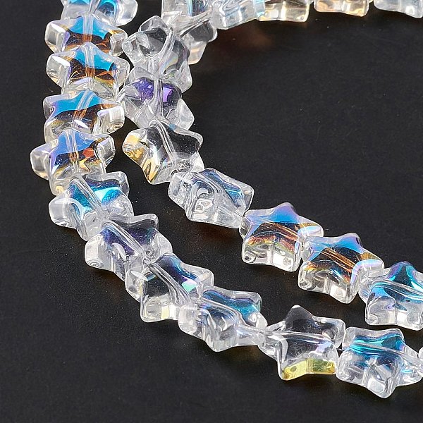 PandaHall Transparent Electroplate Glass Beads Strands, Half Plated, Star, 9.5x10x5mm, Hole: 0.9mm, about 102pcs/strand, 33.86''(86cm) Glass..., Clear
PandaHall Transparent Electroplate Glass Beads Strands, Half Plated, Star, 9.5x10x5mm, Hole: 0.9mm, about 102pcs/strand, 33.86''(86cm) Glass..., Clear