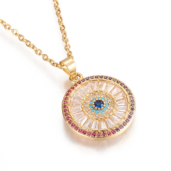 PandaHall 304 Stainless Steel Pendant Necklaces, with Brass Cubic Zirconia Pendants, Flat Round with Eye, Golden, 17 inch(43.2cm), Pendant...
PandaHall 304 Stainless Steel Pendant Necklaces, with Brass Cubic Zirconia Pendants, Flat Round with Eye, Golden, 17 inch(43.2cm), Pendant...