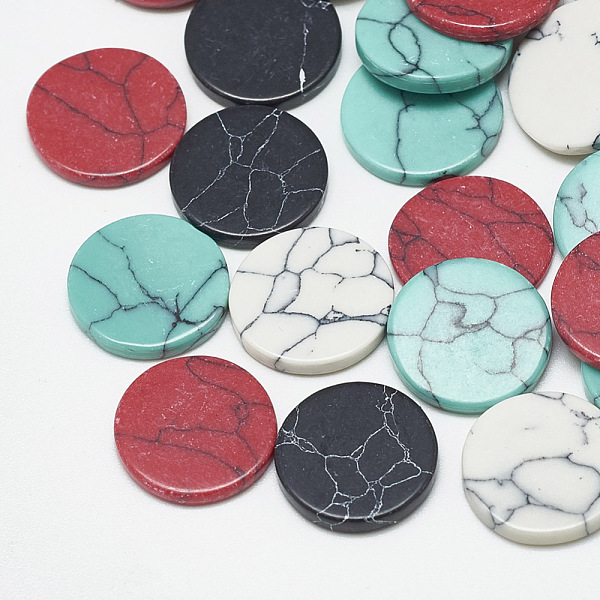 PandaHall Synthetic Turquoise Cabochons, Flat Round, Mixed Color, 20x2mm Synthetic Turquoise Flat Round Multicolor
PandaHall Synthetic Turquoise Cabochons, Flat Round, Mixed Color, 20x2mm Synthetic Turquoise Flat Round Multicolor