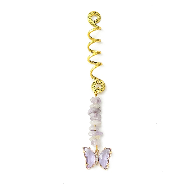 PandaHall Alloy Dreadlocks Beads, Butterfly Glass and Natural Amethyst Chips Braiding Hair Pendants Decoration Clips, for Hair Styling..., Blue
PandaHall Alloy Dreadlocks Beads, Butterfly Glass and Natural Amethyst Chips Braiding Hair Pendants Decoration Clips, for Hair Styling..., Blue