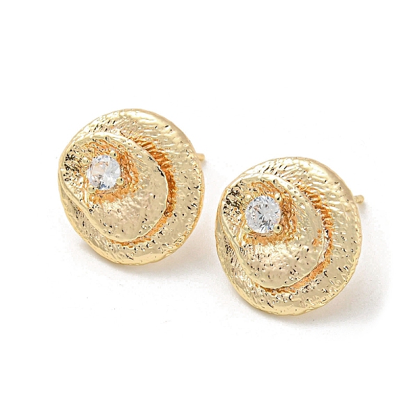 PandaHall Brass with Glass Twist Flat Round Stud Earrings Findings, with Loops, Real 18K Gold Plated, 14x14.5mm, Hole: 1.2mm, Pin: 11x0.7mm...
PandaHall Brass with Glass Twist Flat Round Stud Earrings Findings, with Loops, Real 18K Gold Plated, 14x14.5mm, Hole: 1.2mm, Pin: 11x0.7mm...