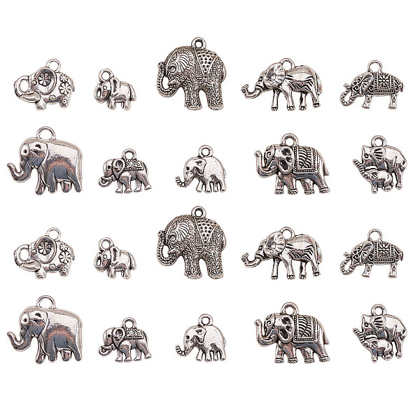 PandaHall Tibetan Style Alloy Pendants, Elephant Shape, Antique Silver, 17x19x5mm, Hole: 2mm Alloy Elephant
PandaHall Tibetan Style Alloy Pendants, Elephant Shape, Antique Silver, 17x19x5mm, Hole: 2mm Alloy Elephant