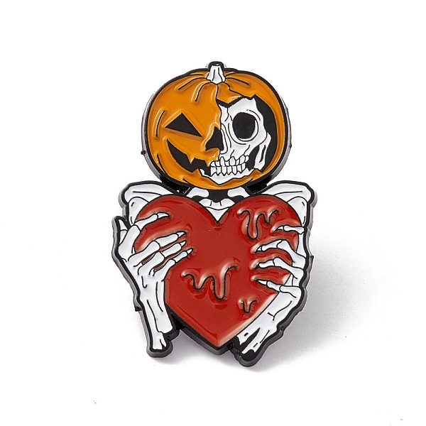 PandaHall Pumpkin Skeleton with Heart Enamel Pin, Halloween Alloy Badge for Backpack Clothes, Electrophoresis Black, Colorful, 30x20x1.5mm..., Multicolor
PandaHall Pumpkin Skeleton with Heart Enamel Pin, Halloween Alloy Badge for Backpack Clothes, Electrophoresis Black, Colorful, 30x20x1.5mm..., Multicolor