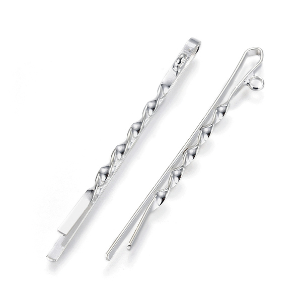 PandaHall Iron Hair Bobby Pin Findings, with Loop, Silver Color Plated, 55.5x2x3~6mm, Hole: 2mm Iron
PandaHall Iron Hair Bobby Pin Findings, with Loop, Silver Color Plated, 55.5x2x3~6mm, Hole: 2mm Iron