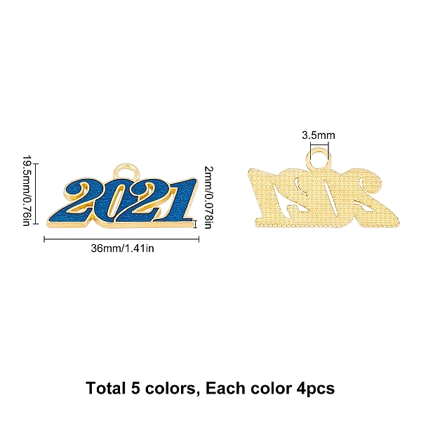 PandaHall SUNNYCLUE Alloy Enamel Pendants, New Year 2021, Golden, Mixed Color, 19x36x2mm, Hole: 3.5mm, 20pcs/box Alloy+Enamel Number..., Multicolor
PandaHall SUNNYCLUE Alloy Enamel Pendants, New Year 2021, Golden, Mixed Color, 19x36x2mm, Hole: 3.5mm, 20pcs/box Alloy+Enamel Number..., Multicolor