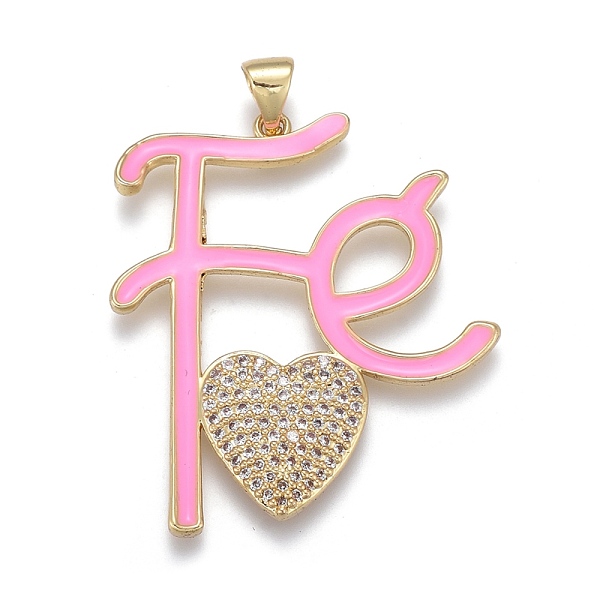 PandaHall Brass Micro Pave Cubic Zirconia Pendants, with Enamel, Long-Lasting Plated, Real 18K Gold Plated, Letter and Heart, Pearl Pink...
PandaHall Brass Micro Pave Cubic Zirconia Pendants, with Enamel, Long-Lasting Plated, Real 18K Gold Plated, Letter and Heart, Pearl Pink...