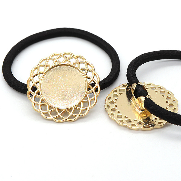 PandaHall 10Pcs Zinc Alloy Cabochon Settings, Hair Ties Findings, Flower, Light Gold, Tray: 18mm Alloy
PandaHall 10Pcs Zinc Alloy Cabochon Settings, Hair Ties Findings, Flower, Light Gold, Tray: 18mm Alloy