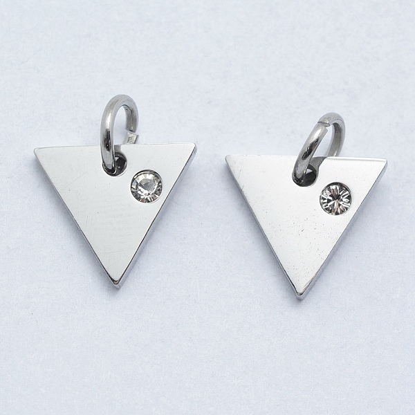 PandaHall 316 Surgical Stainless Steel Pendants, with Cubic Zirconia, Triangle, Clear, Stainless Steel Color, 9.5x10.5x2mm, Hole: 3mm...
PandaHall 316 Surgical Stainless Steel Pendants, with Cubic Zirconia, Triangle, Clear, Stainless Steel Color, 9.5x10.5x2mm, Hole: 3mm...