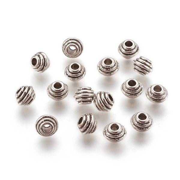 PandaHall Tibetan Style Alloy Spacer Beads, Rondelle, Lead Free & Cadmium Free, Antique Silver, 5x6.5mm, Hole: 2.5mm Alloy Barrel
PandaHall Tibetan Style Alloy Spacer Beads, Rondelle, Lead Free & Cadmium Free, Antique Silver, 5x6.5mm, Hole: 2.5mm Alloy Barrel