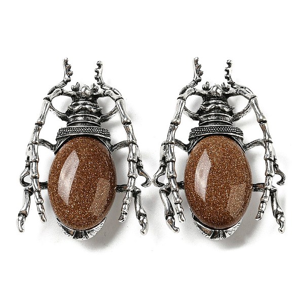 PandaHall Dual-use Items Alloy Brooch, with Synthetic Goldstone, Spider, 49.5x35.5x15~16mm, Hole: 4x2.5mm Tiger Eye Insects
PandaHall Dual-use Items Alloy Brooch, with Synthetic Goldstone, Spider, 49.5x35.5x15~16mm, Hole: 4x2.5mm Tiger Eye Insects