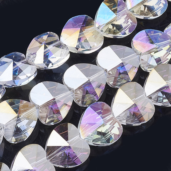 PandaHall Electroplate Glass Beads, AB Color Plated, Faceted, Heart, Clear AB, 14x14x8.5mm, Hole: 1mm Glass Heart White
PandaHall Electroplate Glass Beads, AB Color Plated, Faceted, Heart, Clear AB, 14x14x8.5mm, Hole: 1mm Glass Heart White