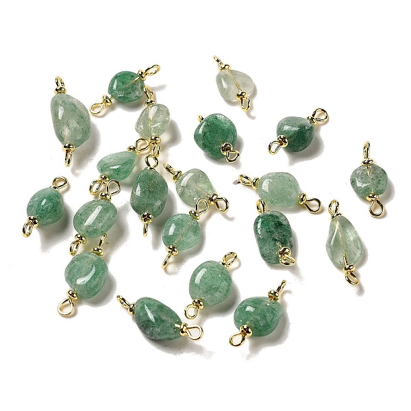 PandaHall Natural Green Strawberry Quartz Connector Charms, Nuggets Links with Real 18K Gold Plated Brass Double Loops...
PandaHall Natural Green Strawberry Quartz Connector Charms, Nuggets Links with Real 18K Gold Plated Brass Double Loops...