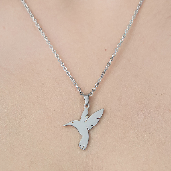 PandaHall 201 Stainless Steel Hummingbird Pendant Necklace, Stainless Steel Color, 17.72 inch(45cm) 201 Stainless Steel Bird
PandaHall 201 Stainless Steel Hummingbird Pendant Necklace, Stainless Steel Color, 17.72 inch(45cm) 201 Stainless Steel Bird