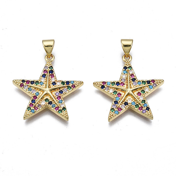 PandaHall Brass Micro Pave Cubic Zirconia Pendants, Real 16K Gold Plated, Nickel free, Star, Colorful, 24x23x3mm, Hole: 3x5mm Brass+Cubic...
PandaHall Brass Micro Pave Cubic Zirconia Pendants, Real 16K Gold Plated, Nickel free, Star, Colorful, 24x23x3mm, Hole: 3x5mm Brass+Cubic...