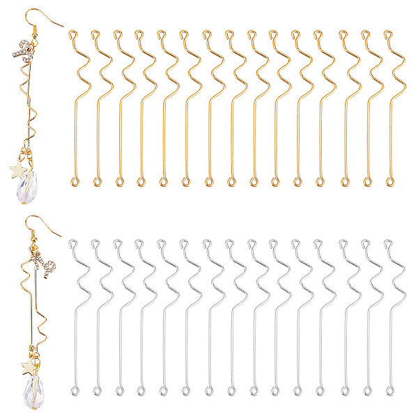 PandaHall 60Pcs 2 Colors Brass Earring Double Sided Eye Pins, Golden & Silver, 18 Gauge, 51.2x6x1mm, 30pcs/color Brass
PandaHall 60Pcs 2 Colors Brass Earring Double Sided Eye Pins, Golden & Silver, 18 Gauge, 51.2x6x1mm, 30pcs/color Brass