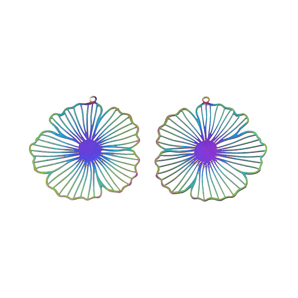 PandaHall 201 Stainless Steel Pendants, Etched Metal Embellishments, Flower, Rainbow Color, 35.5x33.5x0.3mm, Hole: 1.2mm 201 Stainless Steel...
PandaHall 201 Stainless Steel Pendants, Etched Metal Embellishments, Flower, Rainbow Color, 35.5x33.5x0.3mm, Hole: 1.2mm 201 Stainless Steel...