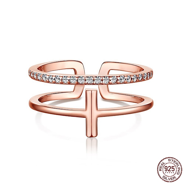 PandaHall 925 Sterling Silver Cross Open Cuff Rings with Cubic Zirconia, with S925 Stamp, Rose Gold, 8.3mm, US Size 7(17.3mm) Sterling..., Clear
PandaHall 925 Sterling Silver Cross Open Cuff Rings with Cubic Zirconia, with S925 Stamp, Rose Gold, 8.3mm, US Size 7(17.3mm) Sterling..., Clear