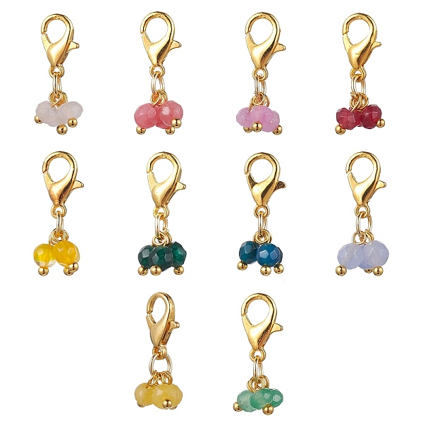 PandaHall Dyed Natural Malaysia Jade Pendant Decorations, with Natural Agate Beads and Zinc Alloy Lobster Claw Clasps, Round, Mixed Color..., Multicolor
PandaHall Dyed Natural Malaysia Jade Pendant Decorations, with Natural Agate Beads and Zinc Alloy Lobster Claw Clasps, Round, Mixed Color..., Multicolor