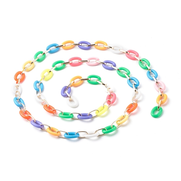 PandaHall Handmade Cable Chains, with Aluminium Paperclip Chains, Acrylic Quick Link Connectors, Colorful, 18x12.5x3.5mm, about 1m/strand...
PandaHall Handmade Cable Chains, with Aluminium Paperclip Chains, Acrylic Quick Link Connectors, Colorful, 18x12.5x3.5mm, about 1m/strand...
