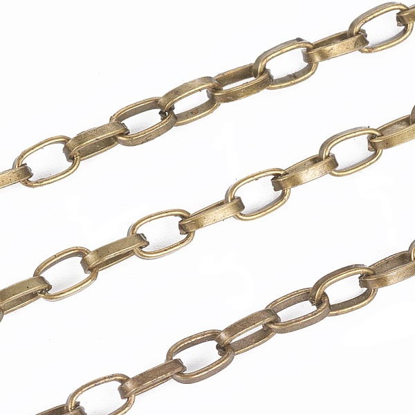 PandaHall Iron Cable Chains, Unwelded, with Spool, Flat Oval, Antique Bronze Color, 5x3x0.7mm, about 328.08 Feet(100m)/roll Iron
PandaHall Iron Cable Chains, Unwelded, with Spool, Flat Oval, Antique Bronze Color, 5x3x0.7mm, about 328.08 Feet(100m)/roll Iron
