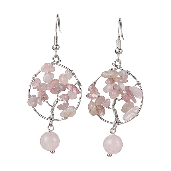 PandaHall Natural Rose Quartz Dangle Earrings, with Brass Earring Hooks, Tree of Life, 57x23.5mm Rose Quartz Tree of Life
PandaHall Natural Rose Quartz Dangle Earrings, with Brass Earring Hooks, Tree of Life, 57x23.5mm Rose Quartz Tree of Life