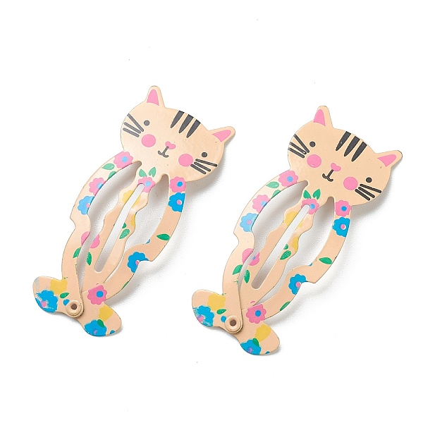 PandaHall Cute Spray Painted Iron Snap Hair Clips, Cat, for Childern, PeachPuff, 49x20.5x1.5mm, 2pcs/set Iron Brown
PandaHall Cute Spray Painted Iron Snap Hair Clips, Cat, for Childern, PeachPuff, 49x20.5x1.5mm, 2pcs/set Iron Brown