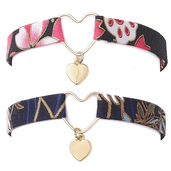 PandaHall Polyester Anklets, with Brass Heart Charms & Brass Linking Rings, Golden, 8-3/8 inch(21.2cm), 2pcs/set Polyester
PandaHall Polyester Anklets, with Brass Heart Charms & Brass Linking Rings, Golden, 8-3/8 inch(21.2cm), 2pcs/set Polyester