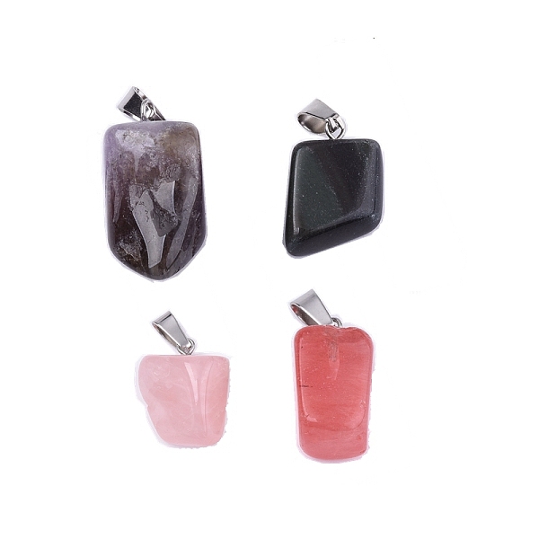 PandaHall 4Pcs 4 Style Natural & Synthetic Gemstone Pendants, with Stainless Steel Snap On Bails, Nuggets, Stainless Steel Color...
PandaHall 4Pcs 4 Style Natural & Synthetic Gemstone Pendants, with Stainless Steel Snap On Bails, Nuggets, Stainless Steel Color...
