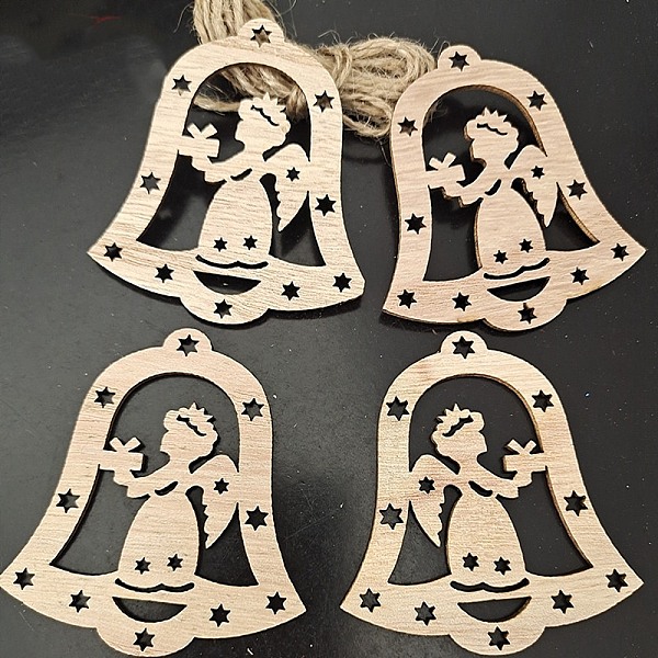 PandaHall Unfinished Wood Pendant Decorations, with Hemp Rope, for Christmas Ornaments, Christmas Bell, 7.3x6.7x0.25cm, 10pcs/bag Wood..., Orange
PandaHall Unfinished Wood Pendant Decorations, with Hemp Rope, for Christmas Ornaments, Christmas Bell, 7.3x6.7x0.25cm, 10pcs/bag Wood..., Orange