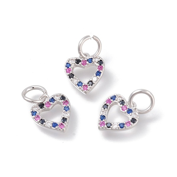 PandaHall Brass Micro Pave Cubic Zirconia Charms, Heart, Colorful, Platinum, 11x10x2mm, Hole: 4mm Brass+Cubic Zirconia Heart
PandaHall Brass Micro Pave Cubic Zirconia Charms, Heart, Colorful, Platinum, 11x10x2mm, Hole: 4mm Brass+Cubic Zirconia Heart