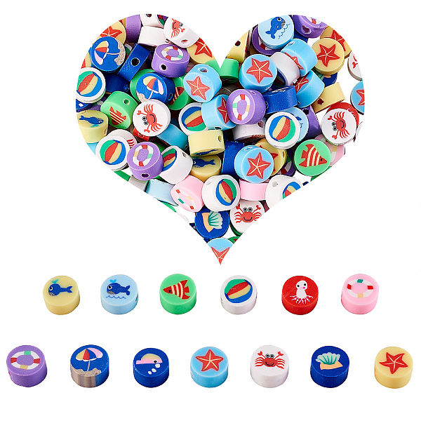 PandaHall 200Pcs Handmade Polymer Clay Beads, Flat Round with Mixed Ocean Patterns, Mixed Color, 9.5x5mm, Hole: 2mm Polymer Clay Flat Round..., Multicolor
PandaHall 200Pcs Handmade Polymer Clay Beads, Flat Round with Mixed Ocean Patterns, Mixed Color, 9.5x5mm, Hole: 2mm Polymer Clay Flat Round..., Multicolor