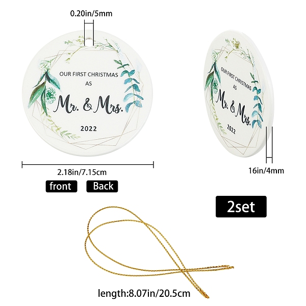 PandaHall GORGECRAFT Porcelain Pendant Decorations, for Christmas, Flat Round with Word Our First Christmas As Mr & Mrs, White, 71.5x4mm...
PandaHall GORGECRAFT Porcelain Pendant Decorations, for Christmas, Flat Round with Word Our First Christmas As Mr & Mrs, White, 71.5x4mm...
