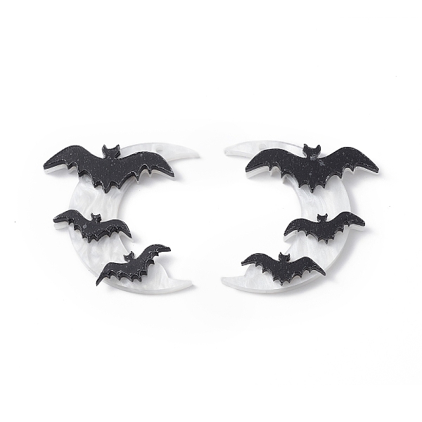 PandaHall Opaque Acrylic Pendants, Moon with Bats Charms, Halloween Theme, White, 35.5x34x4mm, Hole: 1.6mm, 2pcs/set Acrylic Moon White
PandaHall Opaque Acrylic Pendants, Moon with Bats Charms, Halloween Theme, White, 35.5x34x4mm, Hole: 1.6mm, 2pcs/set Acrylic Moon White